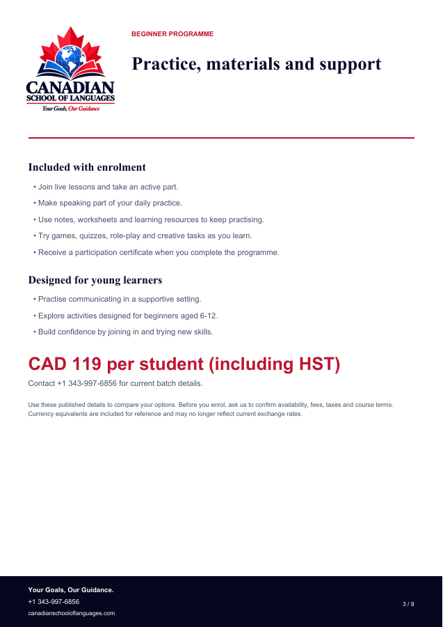 Programmes and immigration services: page 3