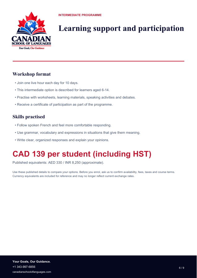 Programmes and immigration services: page 6