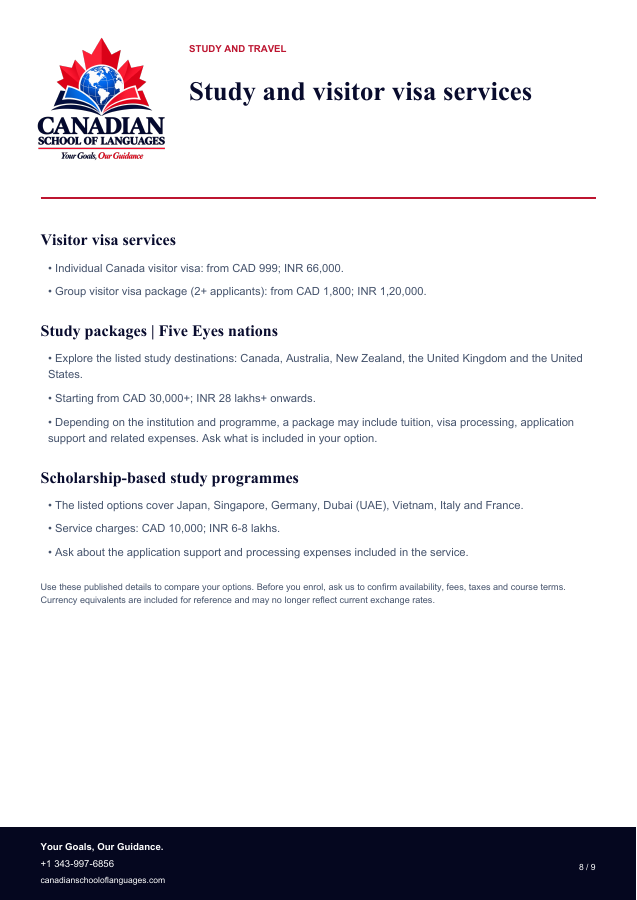Programmes and immigration services: page 8