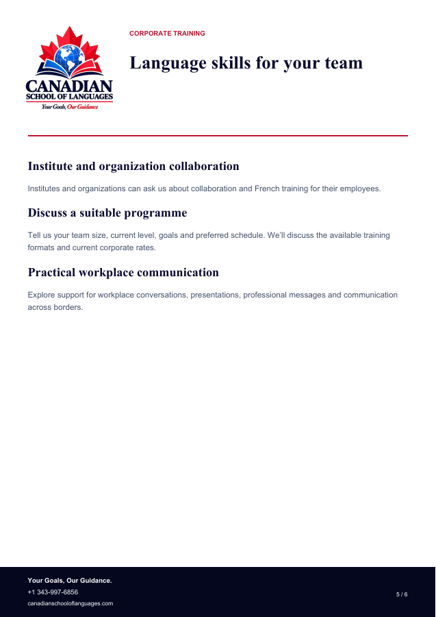 French courses and reference pricing: page 5